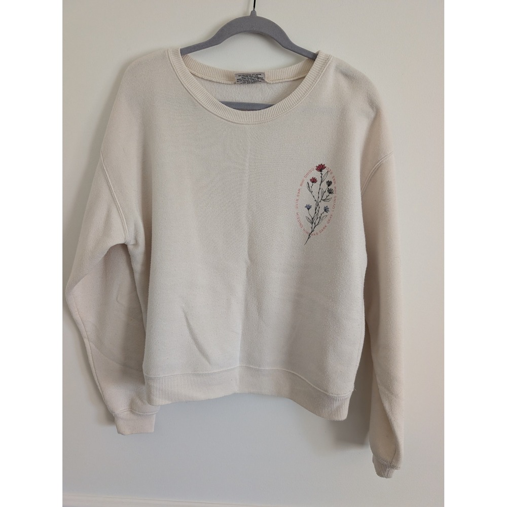 Taylor Swift Red Taylors Version Loving Him Was Red Floral Cream Sweatshirt L